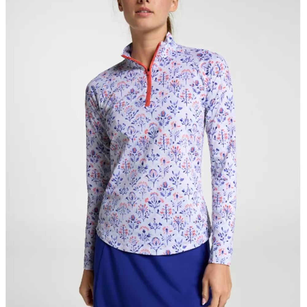Walter Hagen Women's Geo Crisp Peri Performance 11 UV Suncover 1/4 Zip Size S - Picture 5 of 5